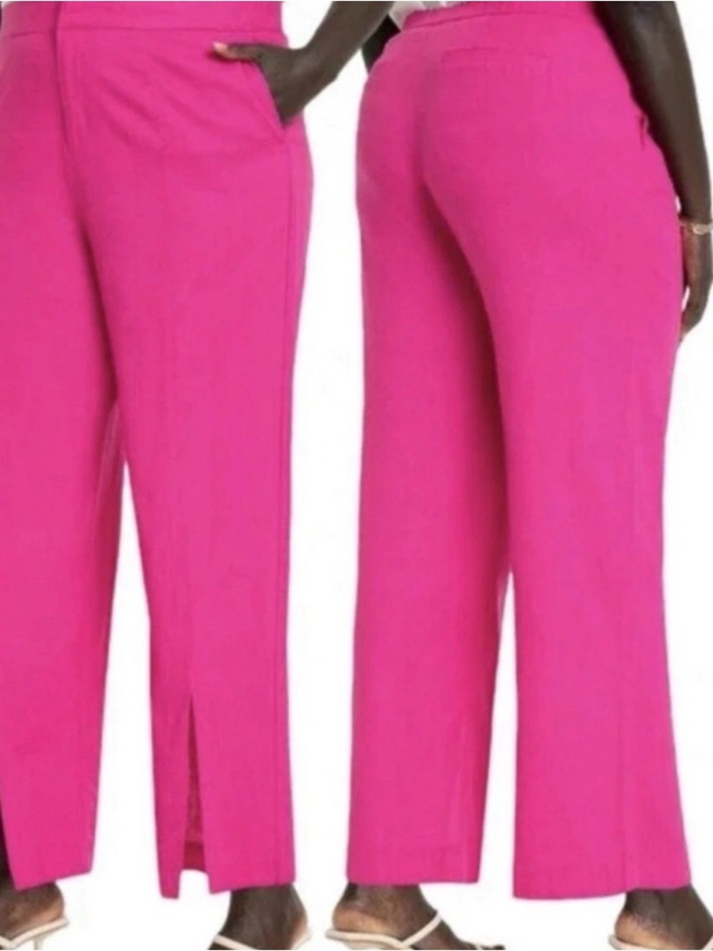 Eloquii Hot Pink Wide-Leg Pull-On Pants